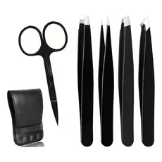 Conjunto De Pinças De Beleza De Aço Inoxidável , 1/5 Peças , Profissional , Sobrancelha , Cílios E Remoção De Pelos Fino