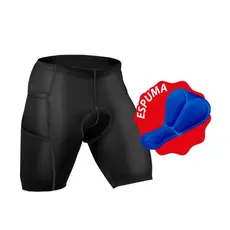 Bermuda Short Ciclismo Almofadada Espuma com Bolso MTB Ciclista Roupa Bike Feminino