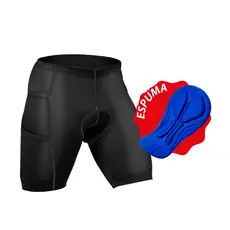 Bermuda Short Ciclismo Almofadada Espuma com Bolso MTB Ciclista Roupa Bike Masculino