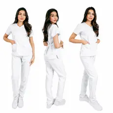Conjunto Pijama Cirurgico em Gabardine Acinturado com Bordado