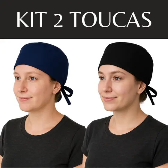 Kit 2 Toucas em Oxford Médicos Hospital Cozinha Veterinários Bandana Cirúrgica e Profissional