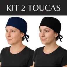 Kit 2 Toucas em Oxford Médicos Hospital Cozinha Veterinários Bandana Cirúrgica e Profissional