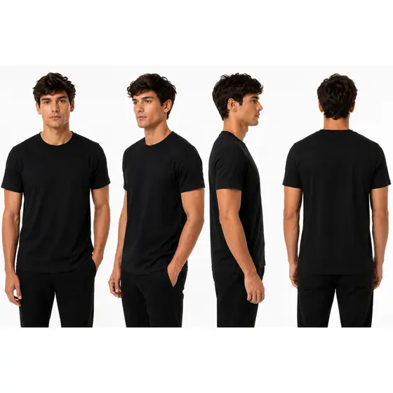 2 Blusa Camisa 100% Algodão Preto PP ao GG 30.1 Malha Premium