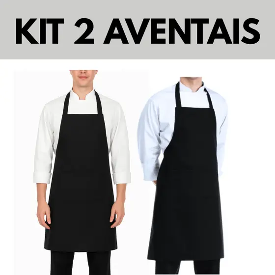 Kit 2 Aventais Profissionais em Oxford Reforçado com Bolsos – Cozinha Salão Estética