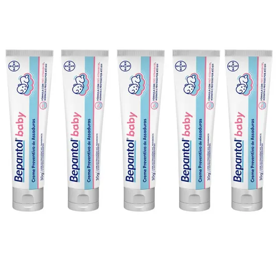 Kit com 5 Cremes Pomada de Assadura 30gr Cada - Bepantol