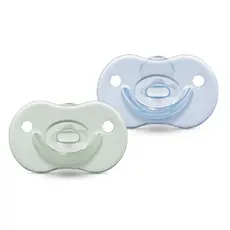 Kit 2 Chupetas 100% Silicone Night Day 6m+ Azul - Lillo