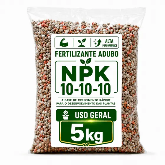 Fertilizante NPK 5 Kg Adubo pra Planta Granulado 10 10 10 Frutíferas Ornamentais Flores Fazenda
