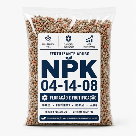 Adubo e Fertilizante NPK 04-14-08 Completo Para Plantas Hortas Frutíferas Gramados Hortaliças Geral