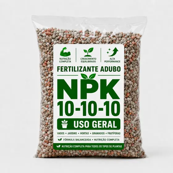 Fertilizante NPK  Adubo pra Planta Granulado 10 10 10 Frutíferas Ornamentais Flores  Fazenda