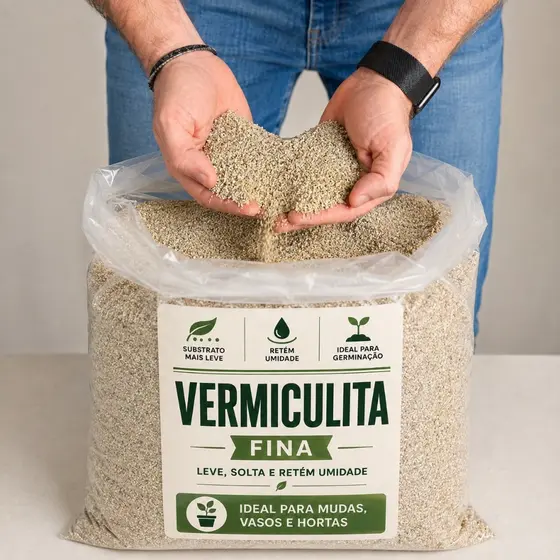 Substrato Vermiculita Fina Germinação Completa Para Mudas e Sementeiras Hortas Frutíferas Hortaliças