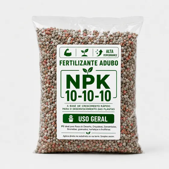 Adubo Fertilizante NPK 10-10-10 Completo Para Plantas Hortas Frutíferas Gramados Hortaliças Geral