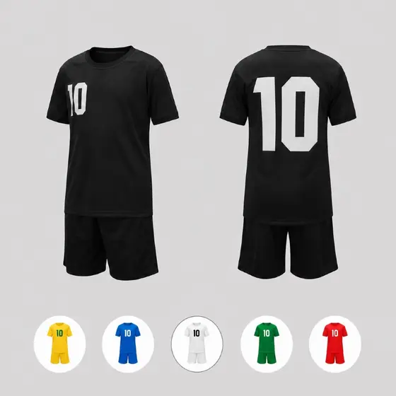 Conjunto Camiseta e Shorts Infantil Juvenil Jogador Camisa 10 Diversas Cores