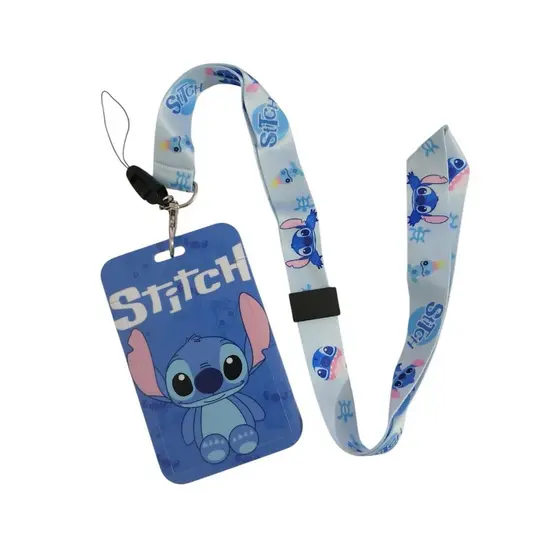 Stitch!!!!!Porta Crachá Retrátil com Cordão e Crachá Rígido Horizontal e Vertical