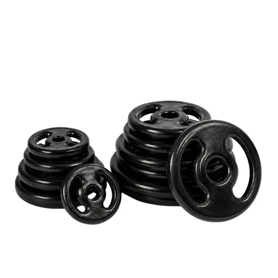 Kit Anilha Emborrachada Vazada 20kg Profissional Musculação Academia Compatível com barra 25mm