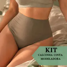 Kit 1/3/5 Calcinha Cinta Modeladora Cós Alto 11Cm Poliamida Conforto Empina Bumbum Não Marca Comprime a Barriga