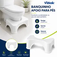 Banquinho Cócoras Apoio de Pés para Vaso Sanitário Com Base Antiderrapante Ergonômico Multiuso Escadinha de Banheiro