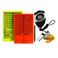 Cart茫o Arbitro Futebol  + Apito Metal com Cord茫o + Cron么metro Progressivo Digital