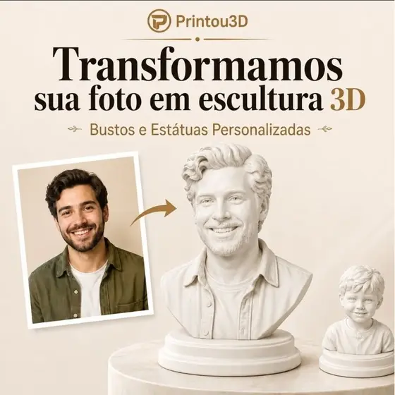 Estátua 3D Personalizada  | Personalizado em Impressão 3D | Presente Exclusivo