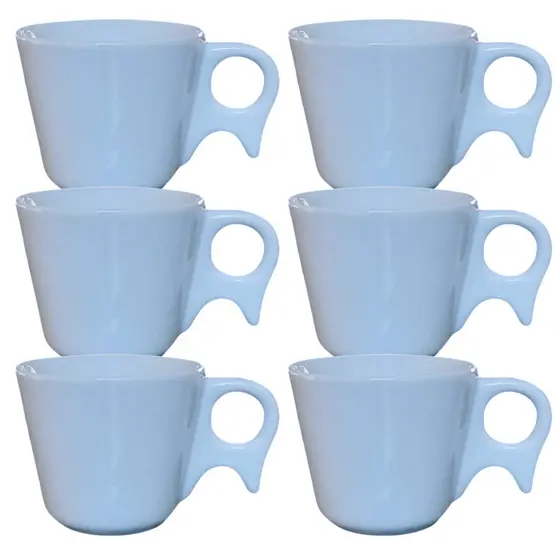 Kit Jogo 6 Xicaras Café/Chá 200ml Cabo Prático -Porcelana(2)