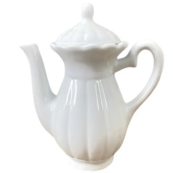 Bule Clássico, 700ml Leiteira, e Bebidas - Porcelana Branca
