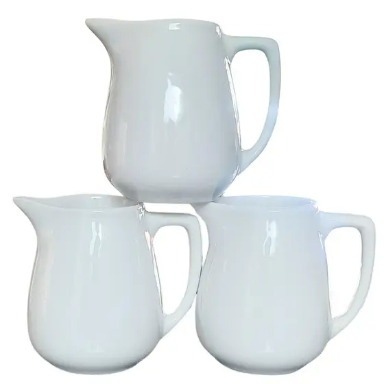 Jogo 3 Jarras 200ml Master Cheff p/ molhos, caldas, temperos - Kit Porcelana Branca