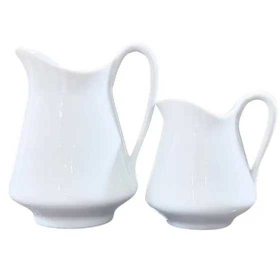 Kit 2 Jarras Leiteiras 1.280ml e 740ml - Sucos e Bebidas - Porcelana Branca