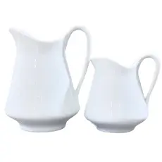 Kit 2 Jarras Leiteiras 1.280ml e 740ml - Sucos e Bebidas - Porcelana Branca