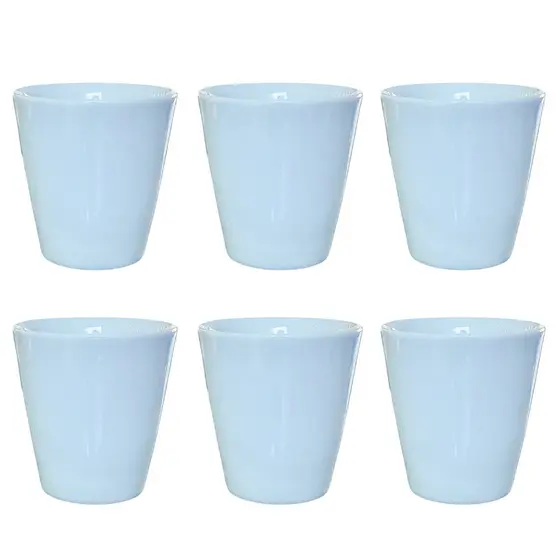 Kit Jogo 6 Copos Refresco 120ml - Porcelana branca
