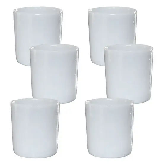 Kit Jogo 6 Copos Shot 50ml Aperitivo / Café - Porcelana Branca
