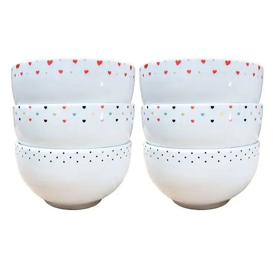 Kit 6 Tigela Bowl Cumbuca Sopa Sorvete 500ml - Porcelana