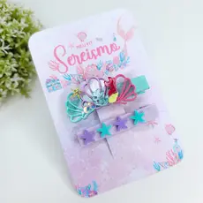 Hair Clips Sereísmo Luxo Alta Qualidade - Clip de Cabelo Acrílico Tema Sereia Ariel