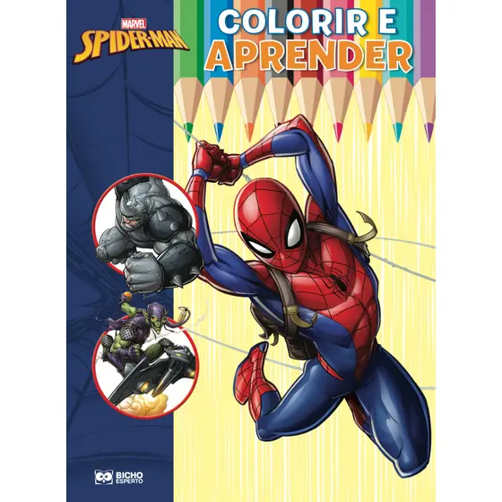 Livro Infantil Colorir e Aprender Marvel Homem Aranha