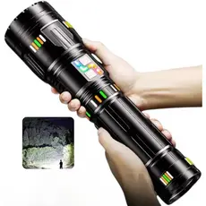 Lanterna Tática LED Laser Titanium Canhão de Luz Mais Potente Com 8 Pilhas Recarregal YM-G600
