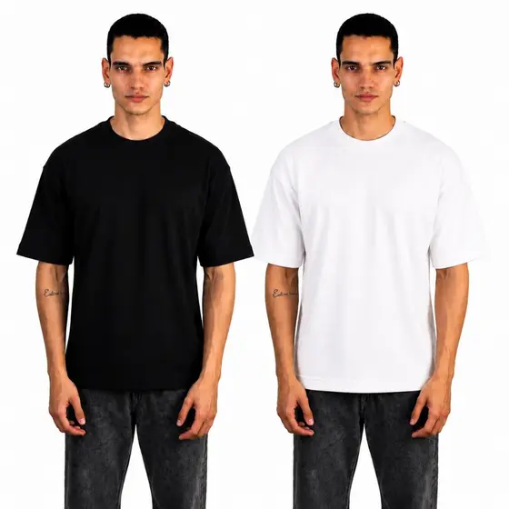 Kit 2 Camiseta Oversized Básica Streetwear Masculina