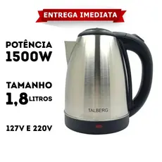 Chaleira Elétrica 1500W Inox 1,8 Litros