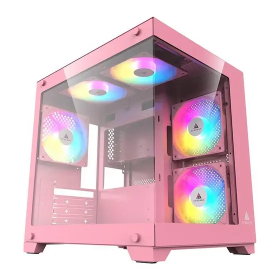Gabinete Gamer Acegeek Vacancy L375, Mid-Tower, Lateral de Vidro, Rosa, AG-VACANCY-L375-PK