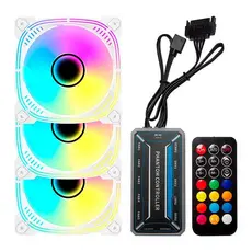 Kit Ventoinhas Acegeek Prime, ARGB, 3x120mm, Branco, AG-PRIME3X1-WH