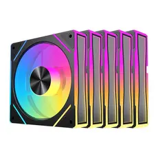 Kit Ventoinhas Acegeek Silverline, ARGB, 5x120mm, Preto, AG-SILVERLINE5X1-BK