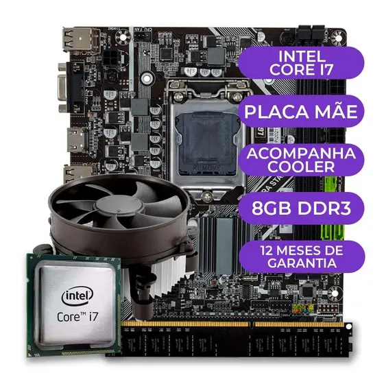 Kit Upgrade, Processador Intel core i7, Placa mãe 1155 + 8GB de memória ram
