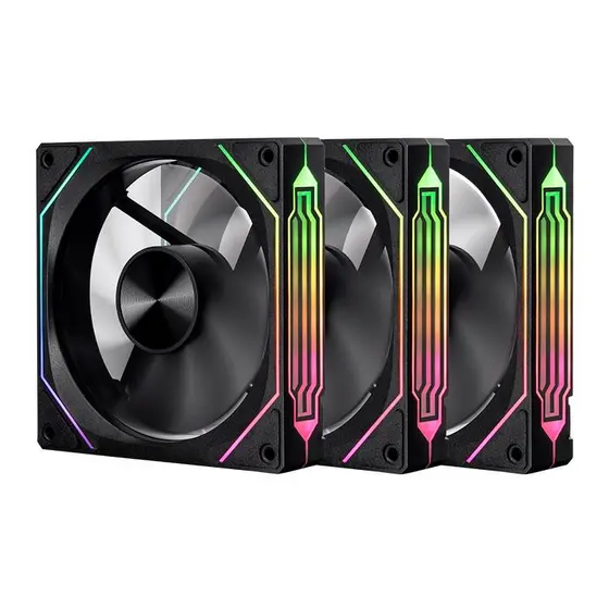 Kit Ventoinhas Pichau Ventus NX Reverse, ARGB, 3x120mm, Preto, PCH-VTNXR3-BK01