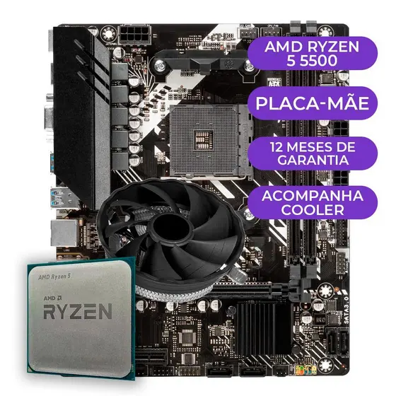 Kit Upgrade Gamer AMD Ryzen 5 5500 + B450M
