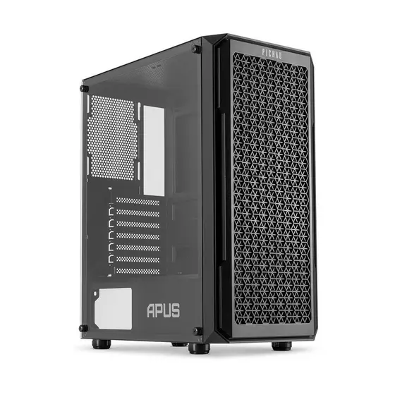 Gabinete Gamer Pichau Apus Black, Mid-Tower, Lateral de Vidro Temperado 3 Fans Preto, PG-APS-BLK01