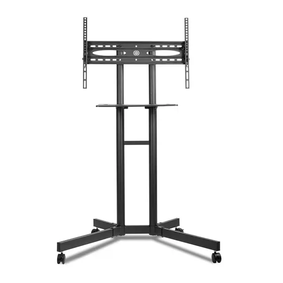Suporte Pedestal Para TV 32 a 70 Pol Com Rodinhas Ajustável Universal Preto Zinnia STV700
