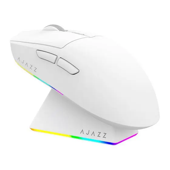 Mouse Gamer Ajazz AJ139 V2 MC, 12000DPI, 6 Botoes, Tri-Mode, Branco, AJ139V2-MC-WH