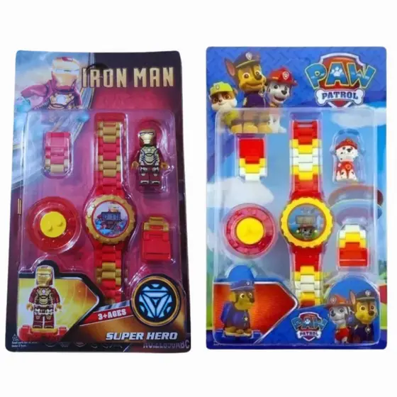 Relógio Infantil Digital Lego Homem De Ferro Patrulha Canina Menino