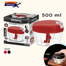 Triturador 3 laminas 500ml Processador Semiautomatico Alho, cebola legumes, graos Cortador Alho