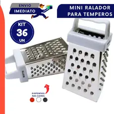 Mini Ralador Inox 4 Faces Multifuncional Para Alho Queijo Legumes 12 24 36 Unidades