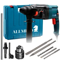 Martelete Rotativo Rompedor Furadeira Industrial Martelo 12 Peças 1200w Profissional Sds-Plus