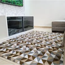 Tapete de Sala Dubai 2,00 x 1,40 Sala Quarto Copa Luxuoso - Jacquard Geometrico