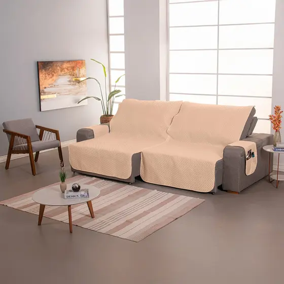 Protetor Sofá Liso 2 Módulos Toque Conforto Ajustável Luxo